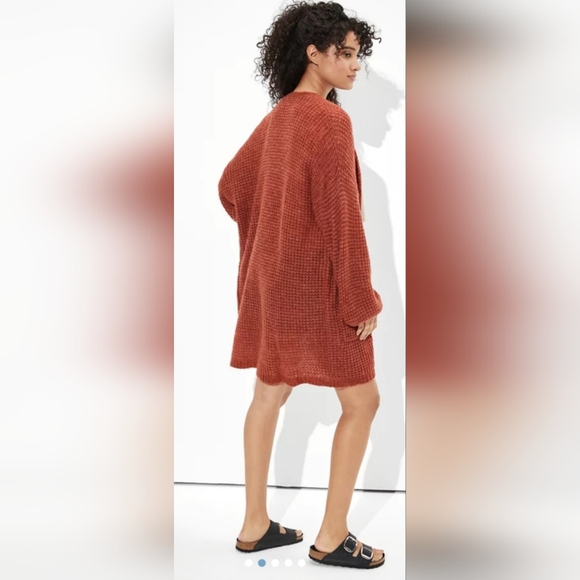 American Eagle Outfitters Women's Oversized Dreamspun Cardigan Terracotta/Rust S - Picture 9 of 16